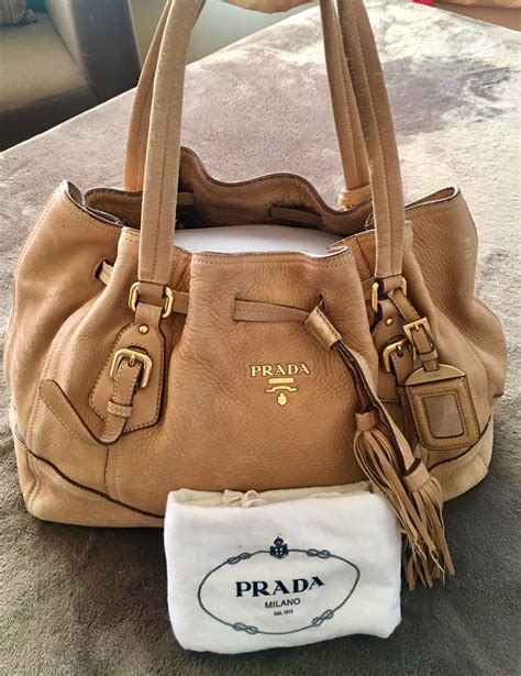 Prada Cervo Drawstring Bag .